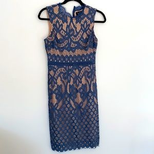 Lulu’s Blue and Nude Lace Dress